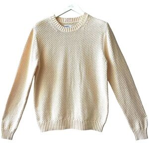 GANT RUGGER Cream Pineapple Knit Cotton Sweater